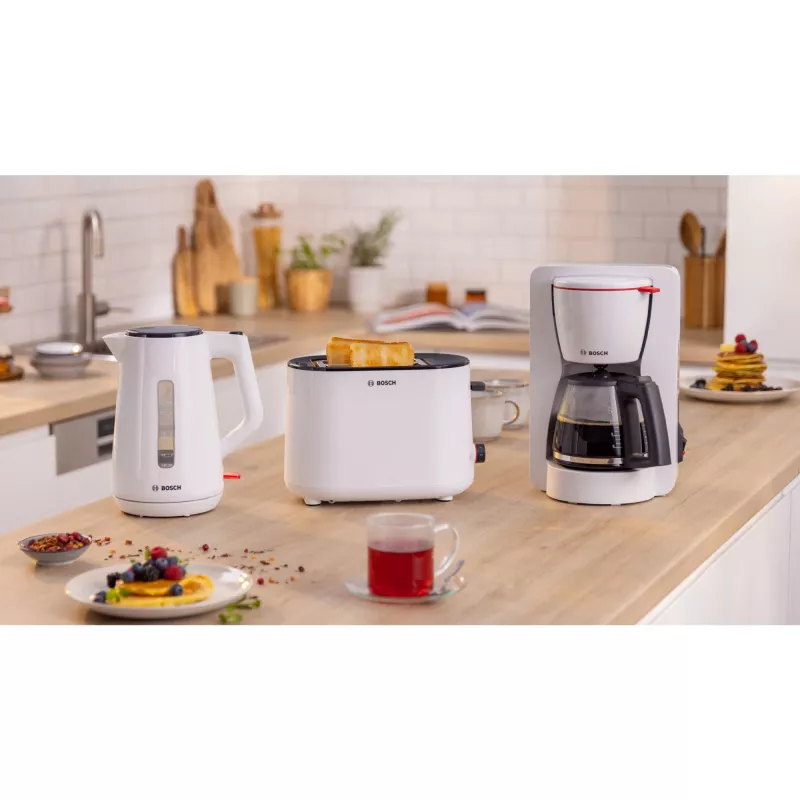 Bosch TWK1M121 sähköinen vedenkeitin 1,7 l 2400 W valkoinen