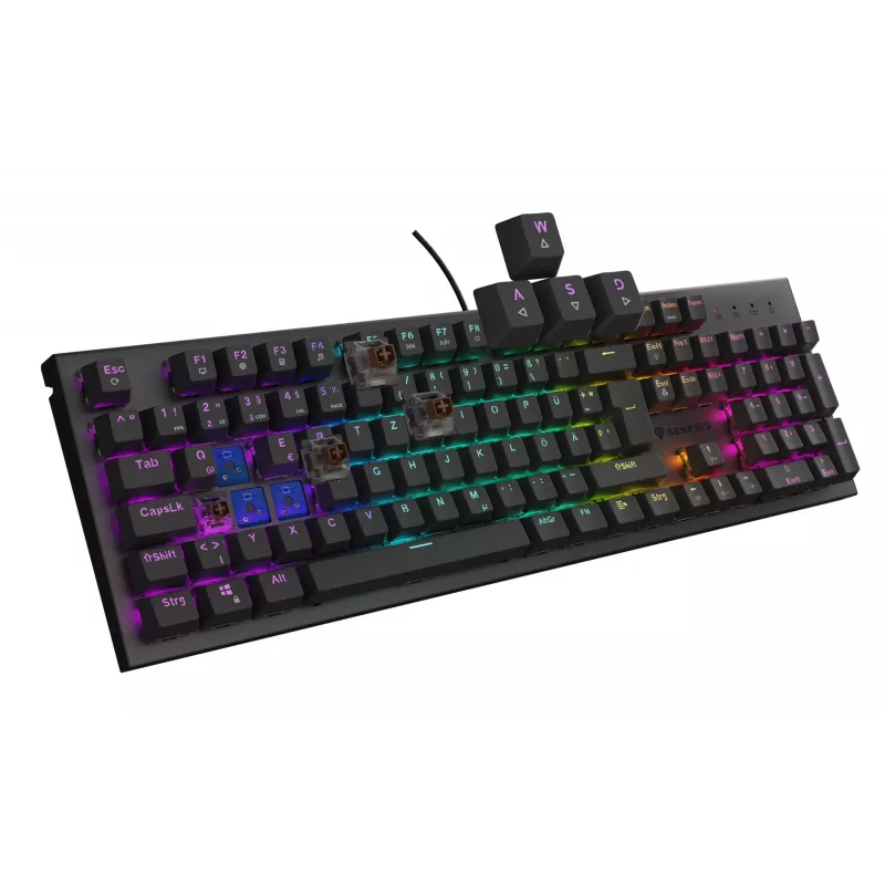 GENESIS Thor 303 pelinäppäimistö USB QWERTZ saksa musta mekaaninen RGB