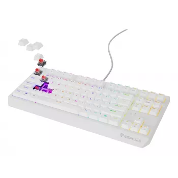 GENESIS Thor 230 TKL näppäimistö pelikäyttöön USB QWERTY US-englanti valkoinen