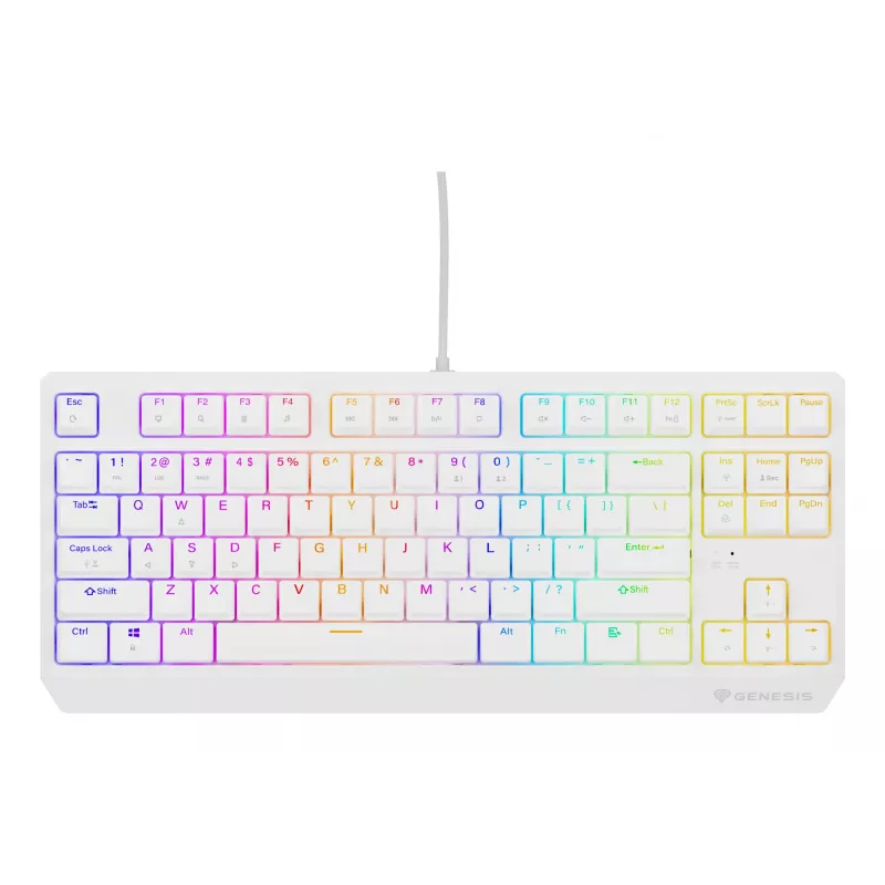 GENESIS Thor 230 TKL näppäimistö pelikäyttöön USB QWERTY US-englanti valkoinen