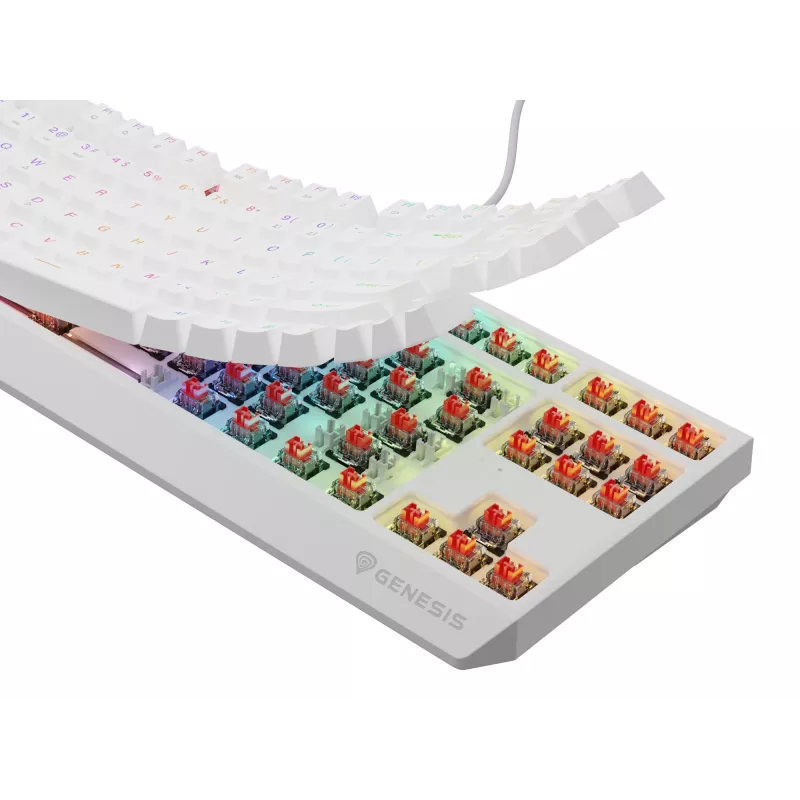 GENESIS Thor 230 TKL näppäimistö pelikäyttöön USB QWERTY US-englanti valkoinen