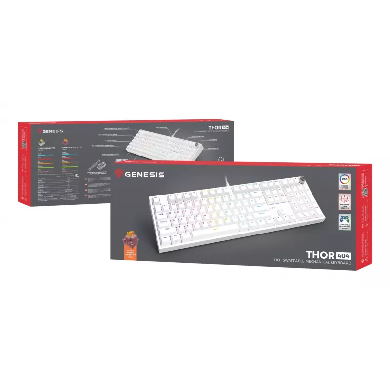 GENESIS NKG-2300 näppäimistö yleiskäyttöön USB QWERTY englanti valkoinen