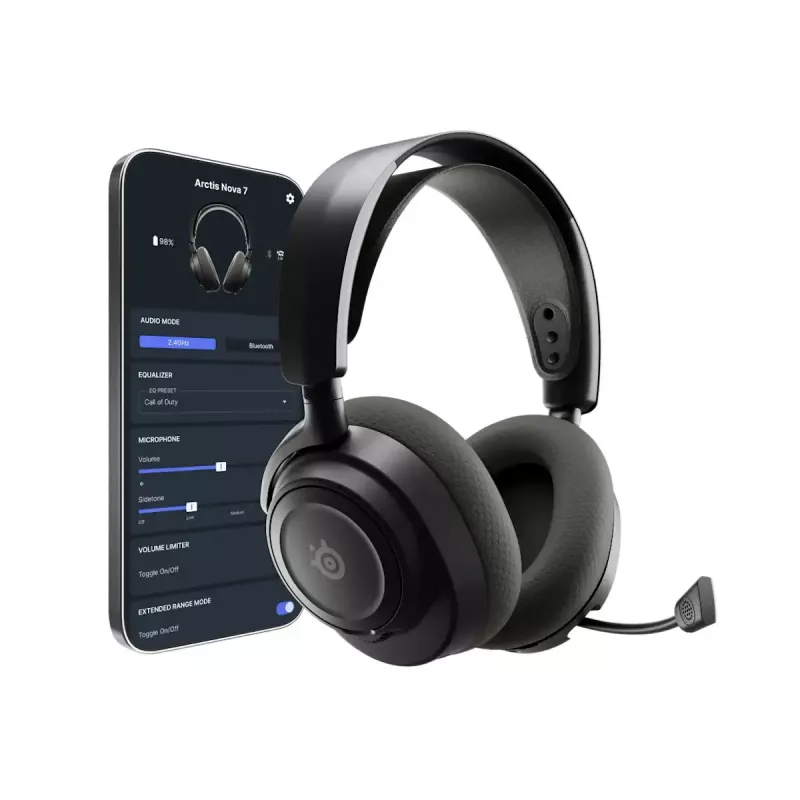 SteelSeries Arctis Nova 7 Gen 2 61730 langattomat pelikuulokkeet, korvia ympäröivät, akku 50+ h, musta