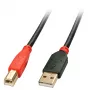 Lindy 15 m USB 2.0 Type-A - Type-B aktiivikaapeli, 15 m, USB A, USB B, USB 2.0, uros/uros, musta, punainen