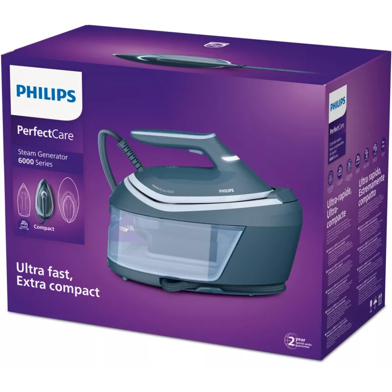 Philips 6000-sarja höyrysilitysasema PSG6042/20 2400 W 1,8 l SteamGlide Advanced sininen