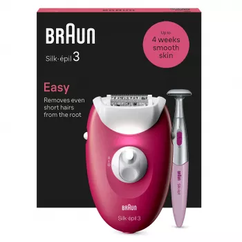 Epilaattori Braun Silk-épil 3 SE3-202, 20 pinsettiä, verkkovirta, Berry
