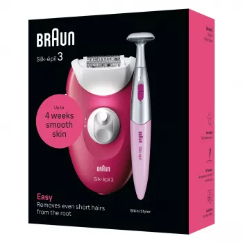 Epilaattori Braun Silk-épil 3 SE3-202, 20 pinsettiä, verkkovirta, Berry