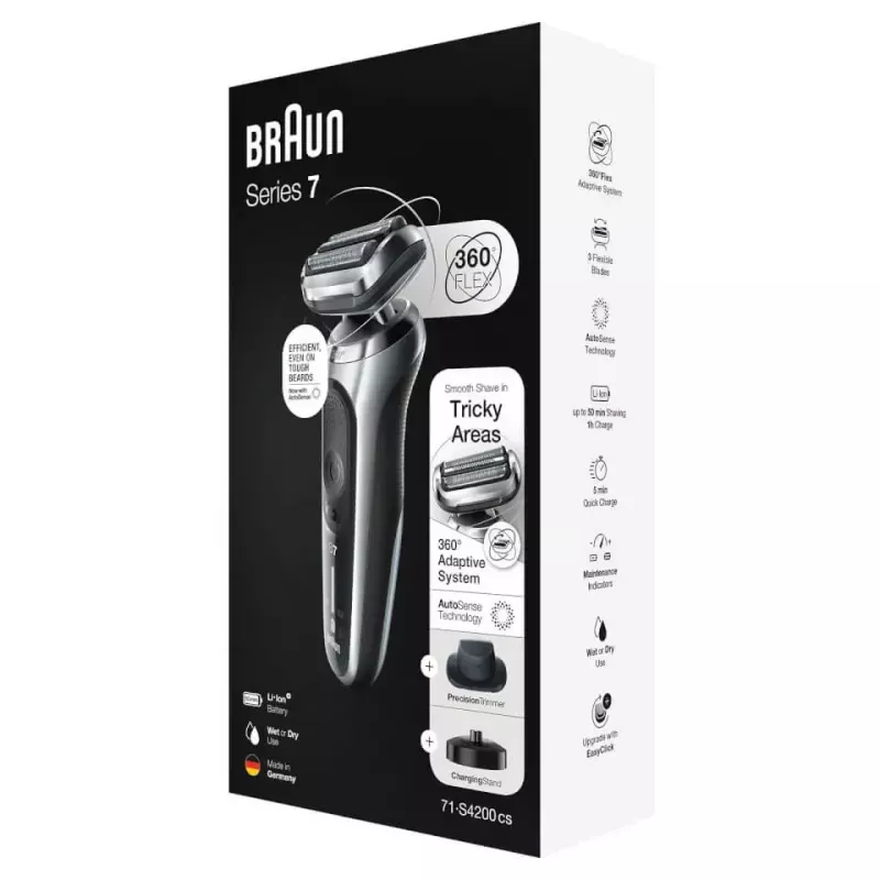 Foliierrasierer Braun Series 7 71-S4200cs musta AutoSense akku
