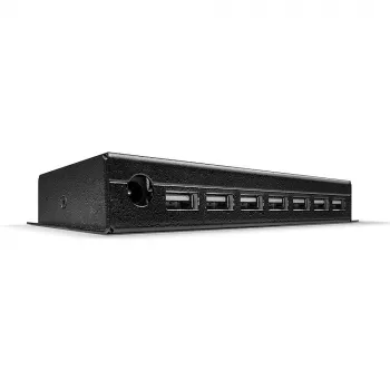 Lindy 7 porttinen USB 2.0 metallikeskitin, USB 2.0 Type-B, USB 2.0, 480 Mbit/s, musta, metalli, 1.8 m