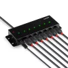Lindy 42794 7-porttinen teollinen USB 2.0 -metallihubi, 480 Mbit/s, kiinnityskorvakkeet, ulkoinen virtalähde, musta