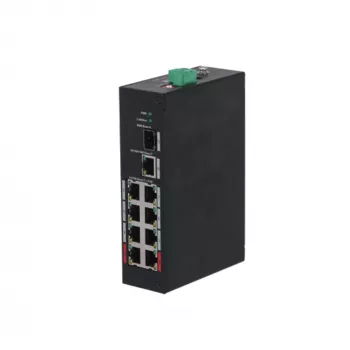Dahua Technology PFS3110-8ET-96-V2 hallitsematon Fast Ethernet (10/100) Power over Ethernet (PoE) 10U musta