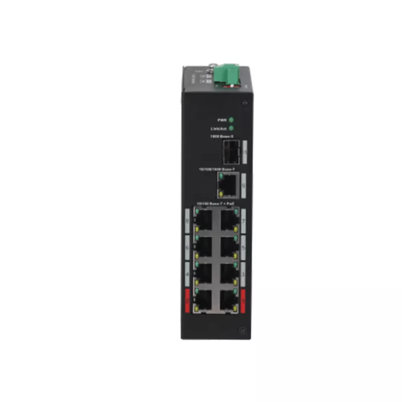 Dahua Technology PFS3110-8ET-96-V2 hallitsematon Fast Ethernet (10/100) Power over Ethernet (PoE) 10U musta