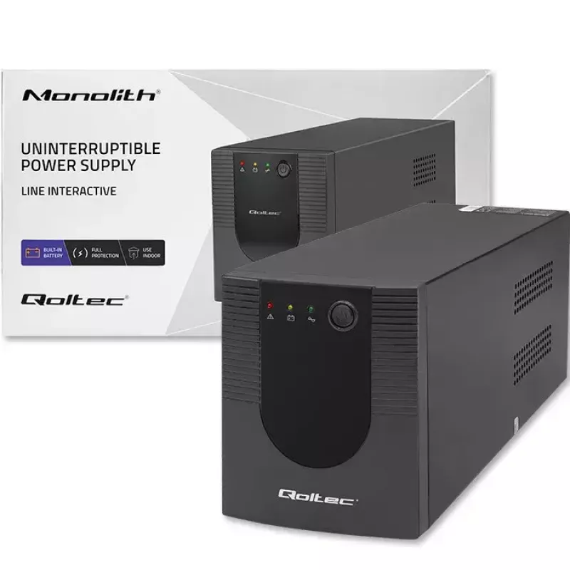 Qoltec UPS 53776 Line-Interactive 1,5 kVA 900 W 4 AC-lähtöä