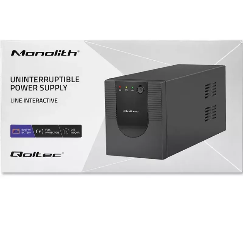 Qoltec UPS 53776 Line-Interactive 1,5 kVA 900 W 4 AC-lähtöä