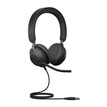 Jabra Evolve2 40 USB-A, MS Teams stereo, langallinen, toimisto/callcenter, 20 - 20000 Hz, 188 g, kuulokemikrofoni, musta