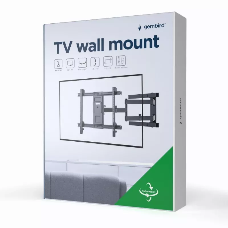 Gembird WM-80ST-05 liikuteltava television seinäkiinnike, 37–80 tuumaa, enintään 50 kg
