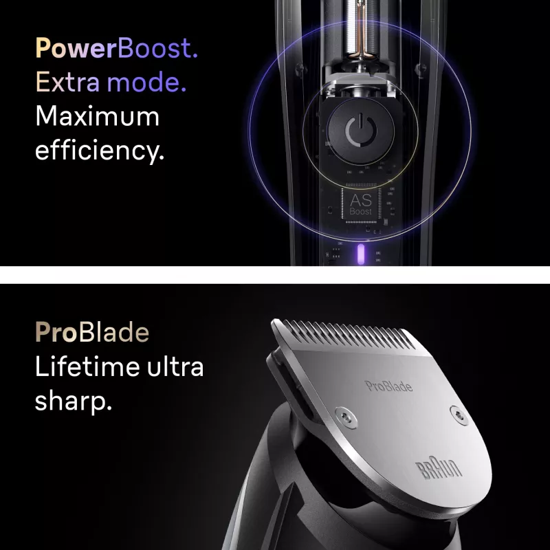 Braun BeardTrimmer 9 BT9560 parranleikkuri akku 52 2 cm märkä ja kuiva musta, hopea