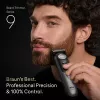Braun BeardTrimmer 9 BT9560 parranleikkuri akku 52 2 cm märkä ja kuiva musta, hopea