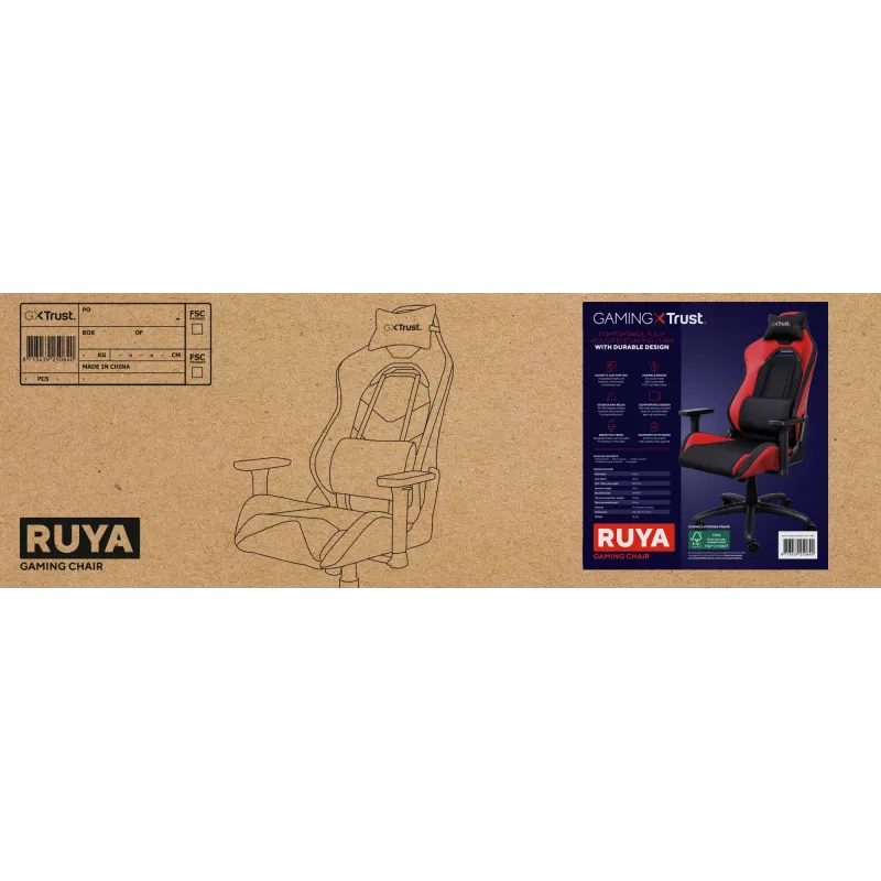 Trust GXT 714 RUYA universaali pelituoli musta, punainen