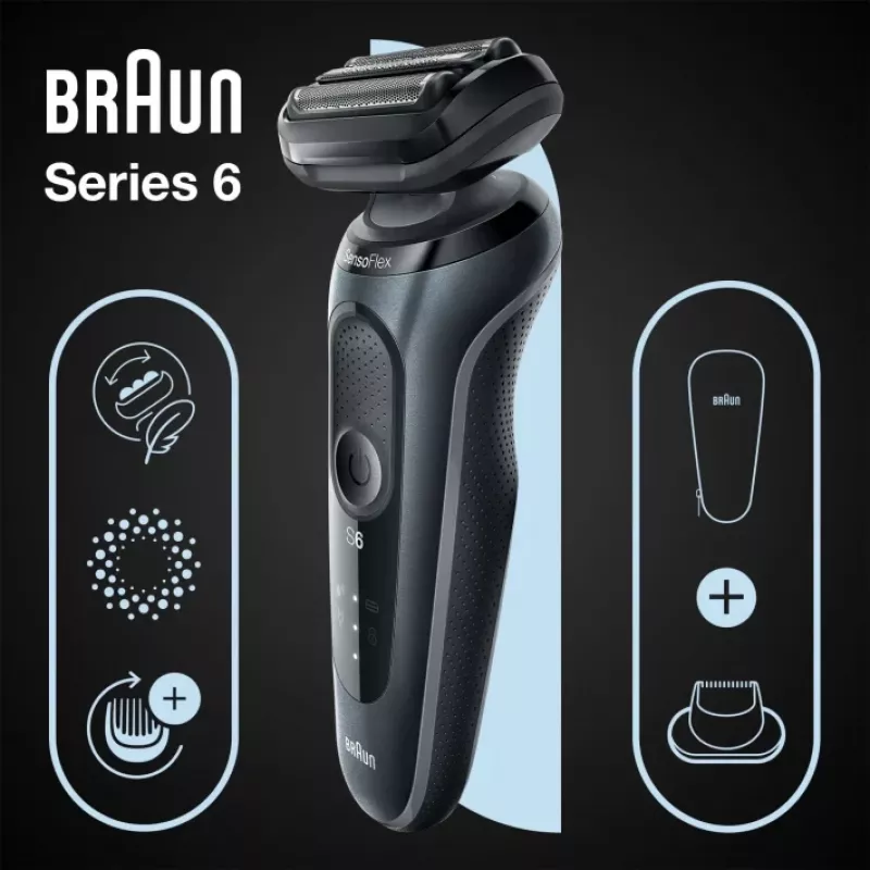 Braun Series 6 61-N1200s kalvosaippuaraisin trimmauslaite musta