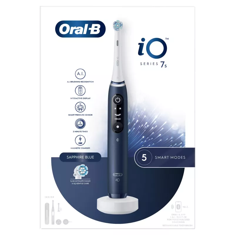Oral-B iO 7S aikuisten värähtelevä hammasharja sininen, valkoinen