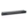 Equip 16-porttinen Cat.6 suojattu patch-paneeli, musta, RJ-45, kulta, Cat6, räkkiasennus, 1U, musta