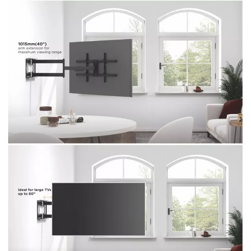 Equip 650327 43 tuuman-80 tuuman pitkävarsi täysliikkuva TV-seinäteline