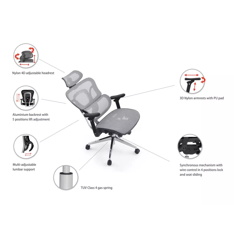 Equip ergonominen premium-toimistotuoli niskatuella ja käsinojilla, musta