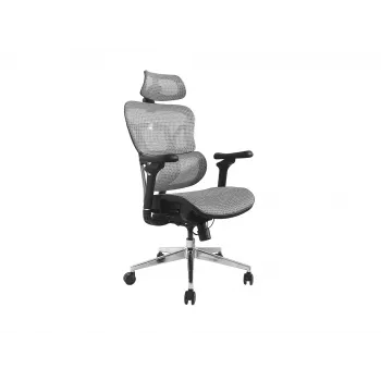 Equip ergonominen premium-toimistotuoli niskatuella ja käsinojilla, harmaa