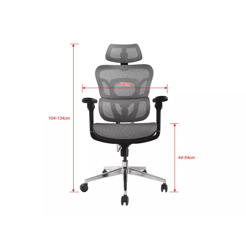 Equip ergonominen premium-toimistotuoli niskatuella ja käsinojilla, harmaa