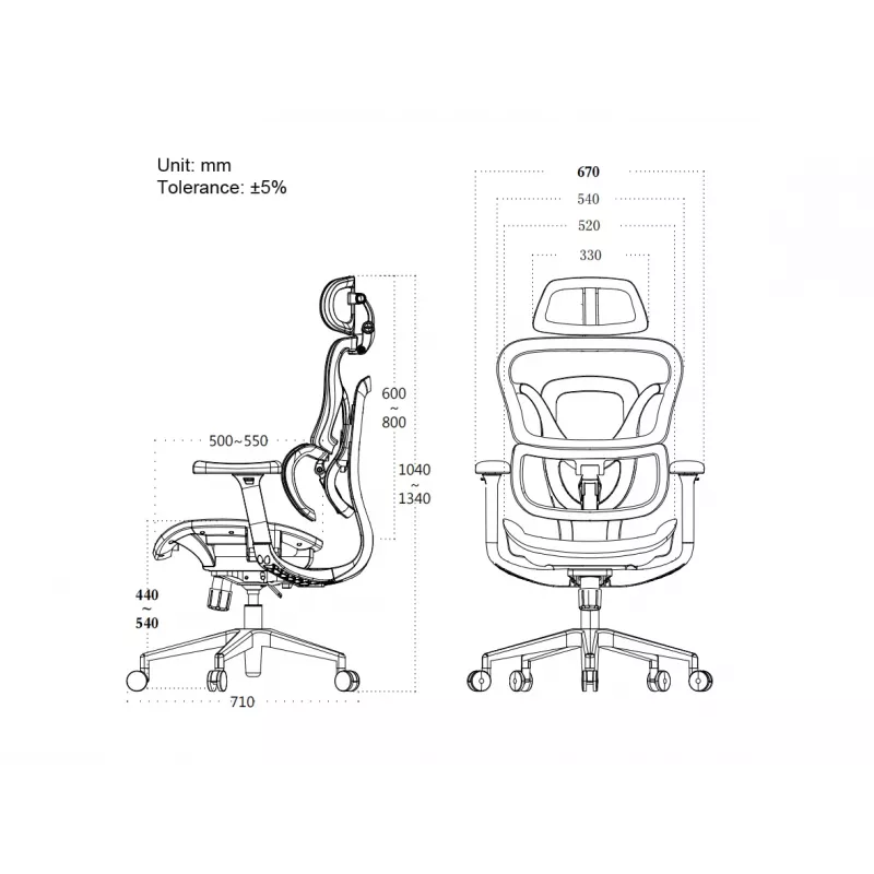 Equip ergonominen premium-toimistotuoli niskatuella ja käsinojilla, harmaa