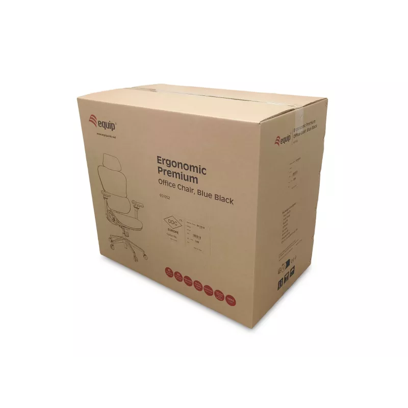 Equip ergonominen premium-toimistotuoli niskatuella ja käsinojilla, harmaa