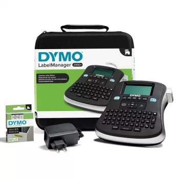 DYMO LabelManager ™ 210D QWERTZ Kitcase, QWERTZ, lämpösiirto, 180 x 180 DPI, 12 mm/s, musta, harmaa