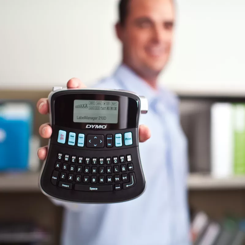 DYMO LabelManager ™ 210D QWERTZ Kitcase, QWERTZ, lämpösiirto, 180 x 180 DPI, 12 mm/s, musta, harmaa