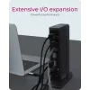 ICY BOX IB-DK2252AC langallinen USB 3.2 Gen 1 (3.1 Gen 1) Type-C musta