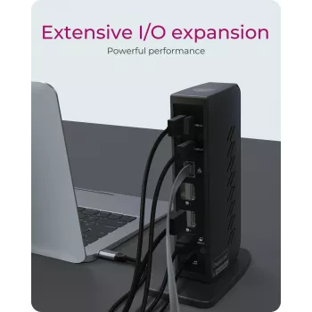 ICY BOX IB-DK2252AC langallinen USB 3.2 Gen 1 (3.1 Gen 1) Type-C musta