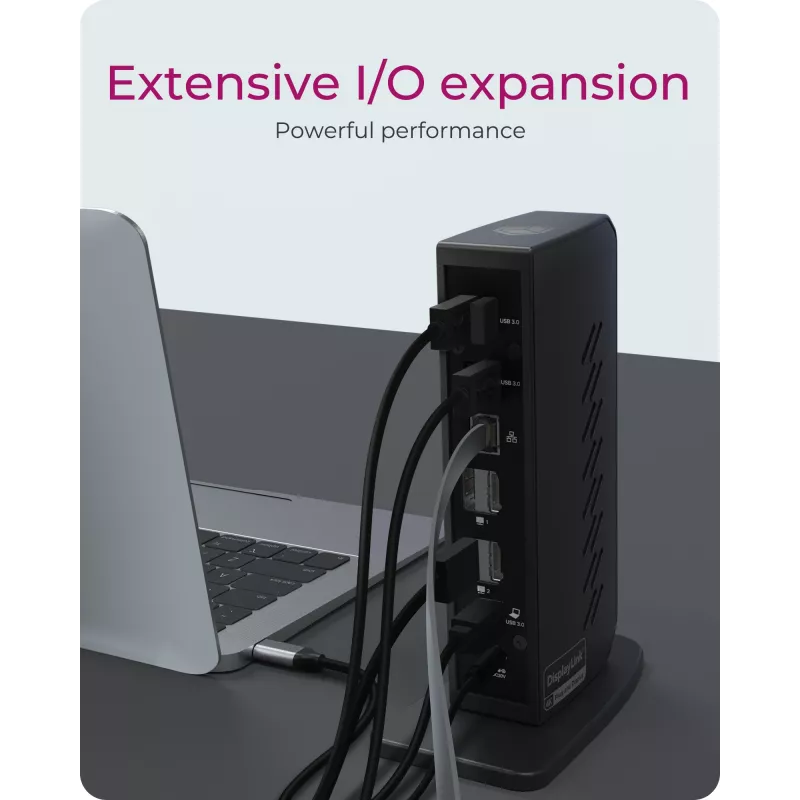 ICY BOX IB-DK2252AC langallinen USB 3.2 Gen 1 (3.1 Gen 1) Type-C musta