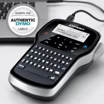 DYMO LabelManager ™ 280 AZERTY, AZERTY, D1, lämpösiirto, 180 x 180 DPI, 15 mm/s, musta, hopea
