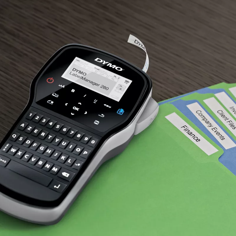 DYMO LabelManager ™ 280 AZERTY, AZERTY, D1, lämpösiirto, 180 x 180 DPI, 15 mm/s, musta, hopea