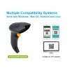 Equip langaton 2D dual-mode 2,4GHz + Bluetooth viivakoodilukija, jalustalla