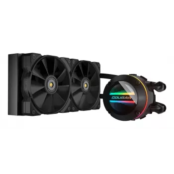 COUGAR CPU-vesijäähdytys Poseidon-GT 240, ARGB, musta, all-in-one-nestjäähdytin, 12 cm, musta