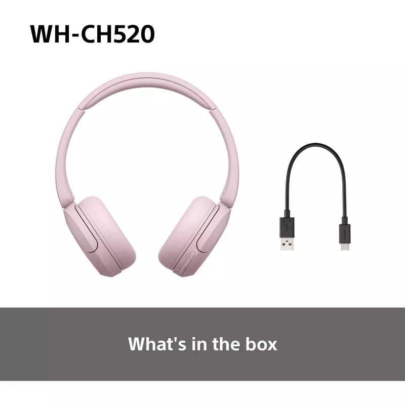 Sony WHCH520P.CE7, langaton, 20 - 20000 Hz, puhelut/musiikki, 147 g, kuulokemikrofoni, pinkki