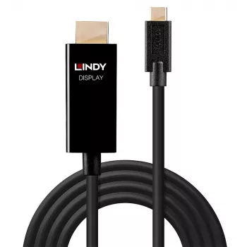 Lindy 1m USB-C - HDMI 4K60 sovitinkaapeli HDR-tuella