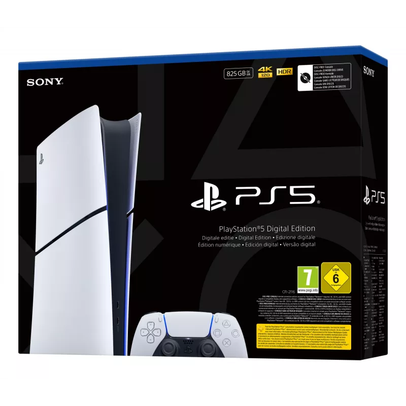 Sony PlayStation 5 Digital Edition (Slim) 825 GB Wi-Fi musta, valkoinen