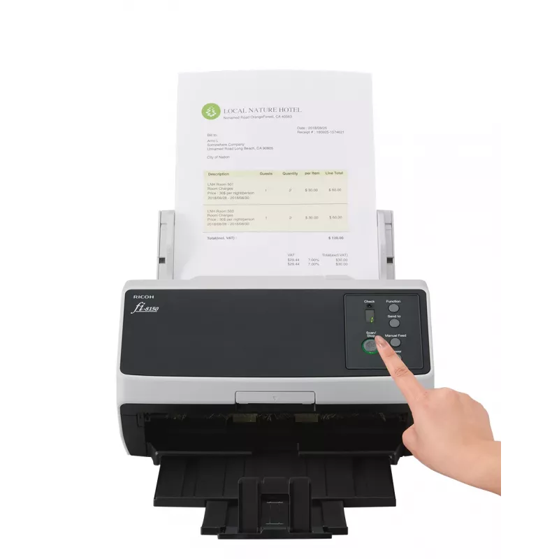 Ricoh FI-8150 ADF + syöttöskanneri 600 x 600 DPI A4 musta, harmaa