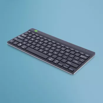 R-Go Tools ergonominen näppäimistö R-Go Compact Break, kompakti näppäimistö tauko-ohjelmistolla, QWERTY (US), Bluetooth, musta