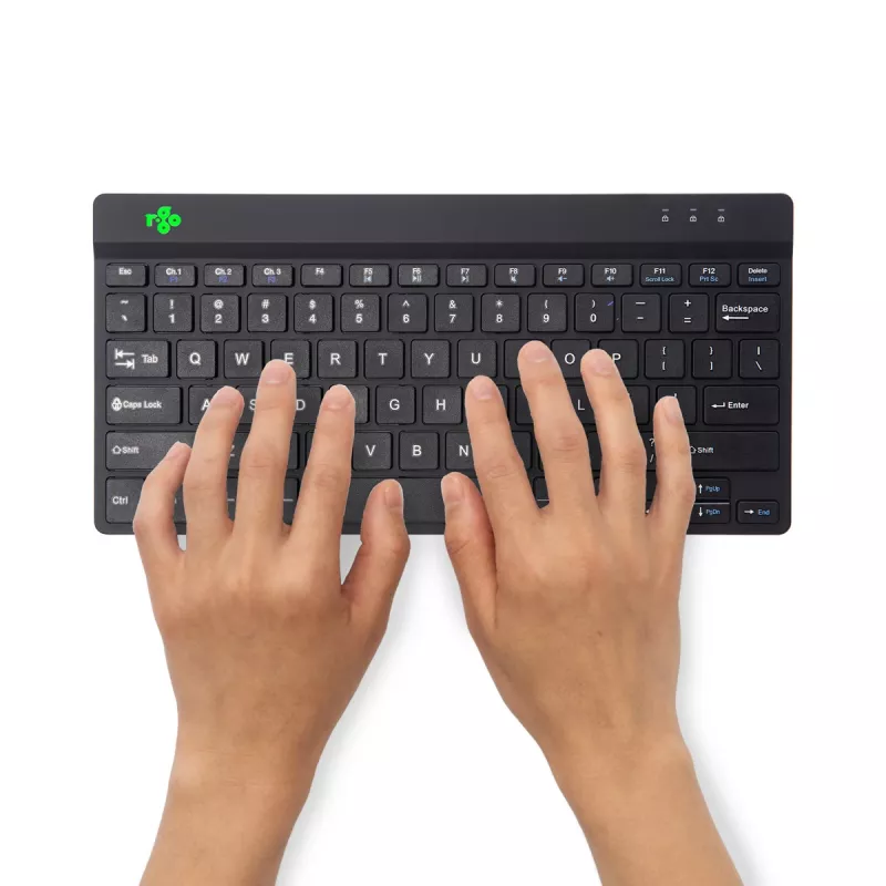 R-Go Tools ergonominen näppäimistö R-Go Compact Break, kompakti näppäimistö tauko-ohjelmistolla, QWERTY (US), Bluetooth, musta