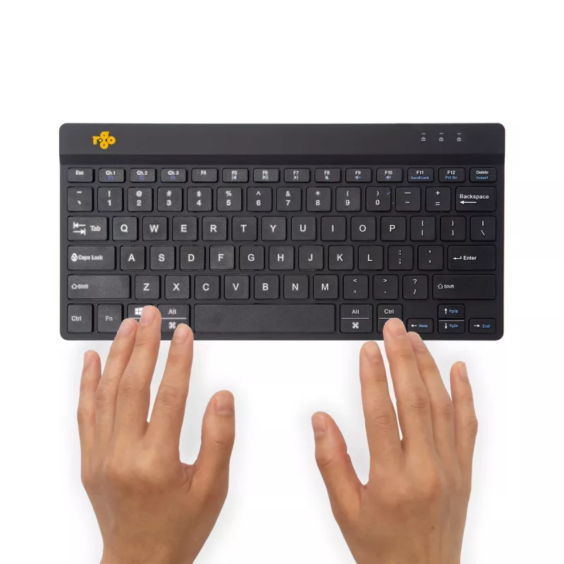 R-Go Tools ergonominen näppäimistö R-Go Compact Break, kompakti näppäimistö tauko-ohjelmistolla, QWERTY (US), Bluetooth, musta