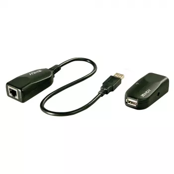 Lindy 50m USB 2.0 Cat.6 jatko, verkkolähetin ja -vastaanotin, 50 m, 480 Mbit/s, Cat5, Cat5e, Cat6, LG-8311, musta