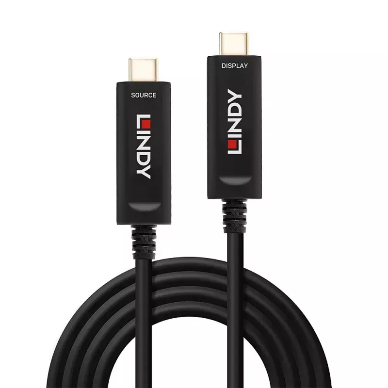Lindy 15m kuitu-hybridi-USB-Type-C-kaapeli, vain ääni/kuva